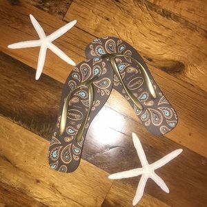 Paisley wedge Havianas flip flops
